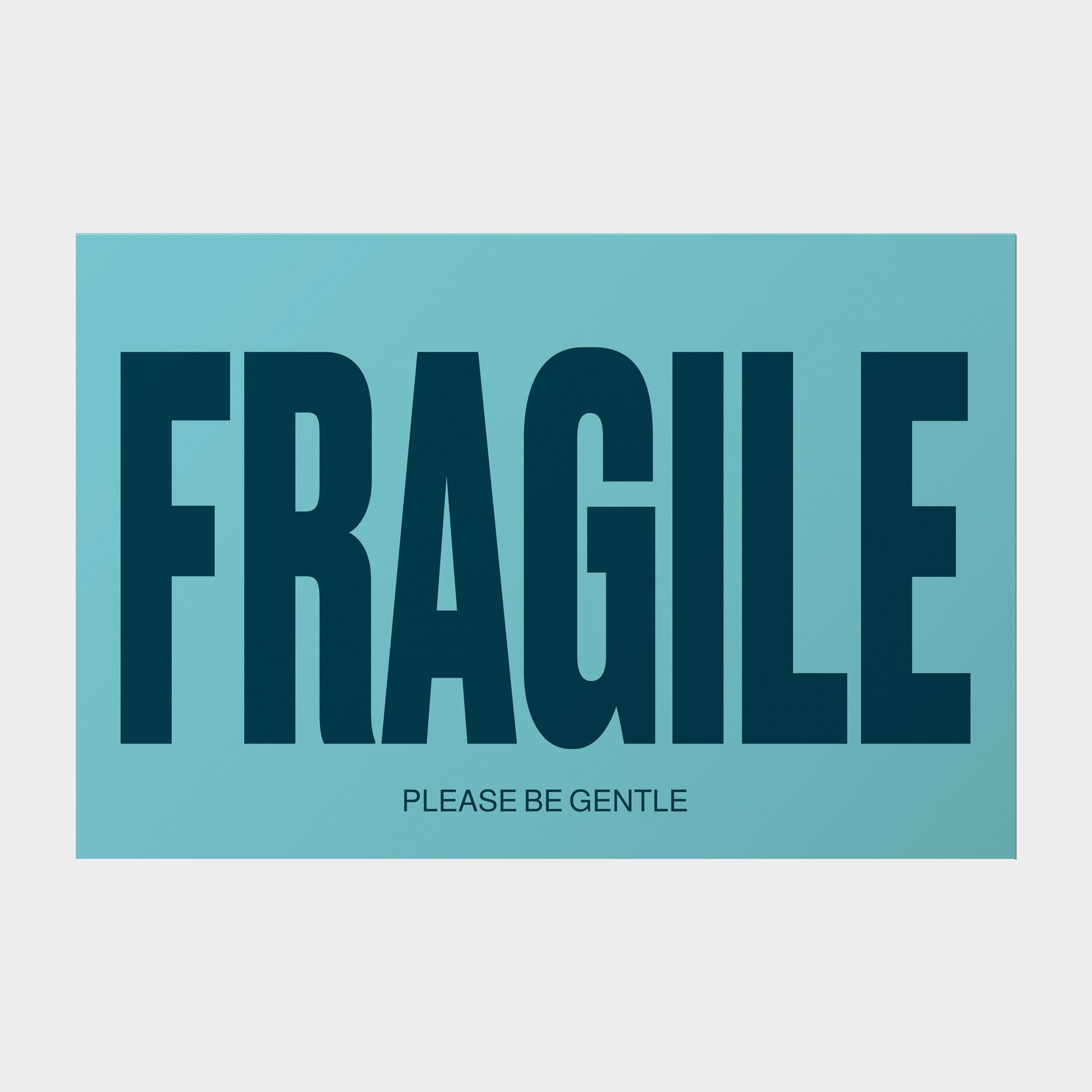 2 x 3 inch Fragile Sticker - Please Be Gentle - Teal - Roll of 250 - Shippy Tape