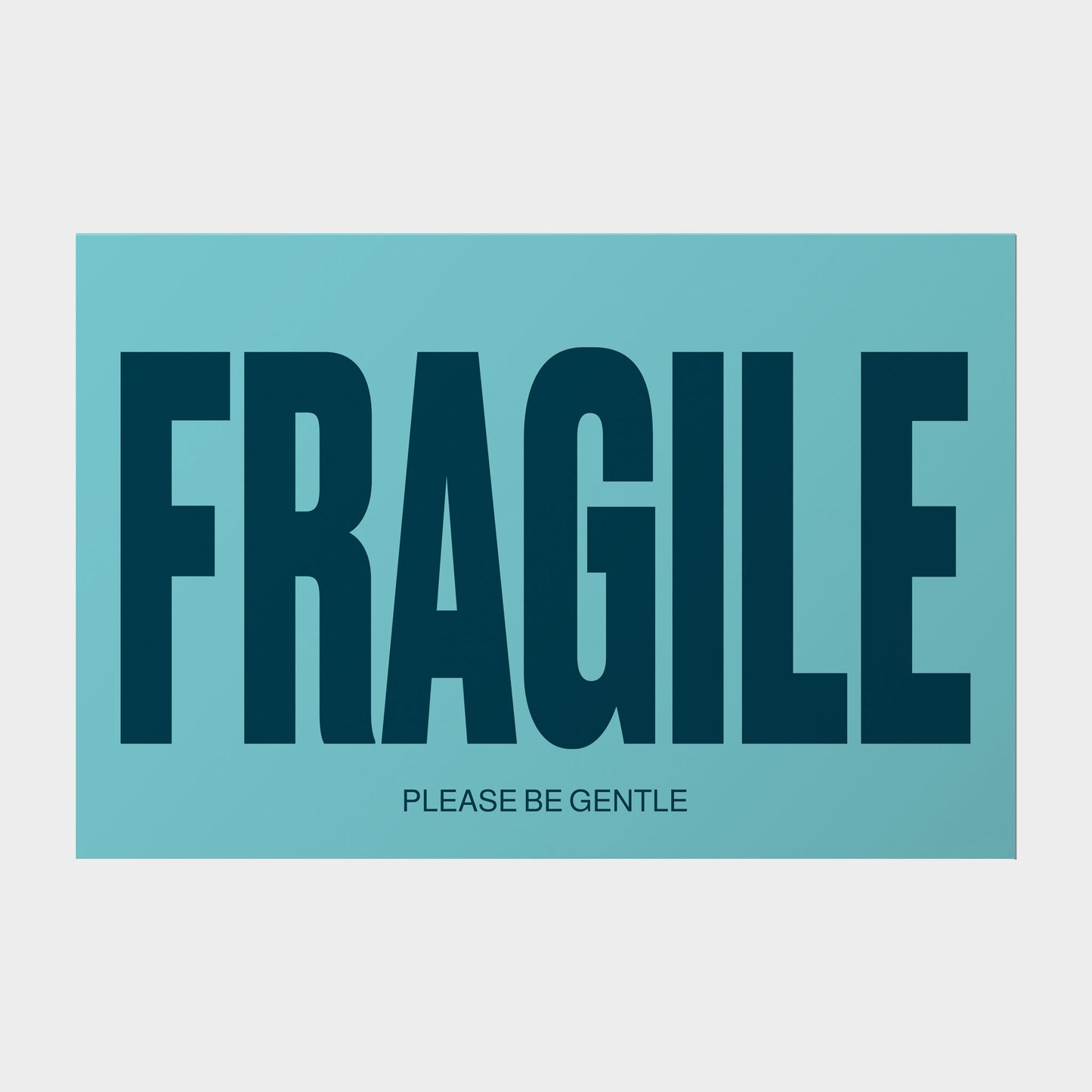 2 x 3 inch Fragile Sticker - Please Be Gentle - Teal - Roll of 250