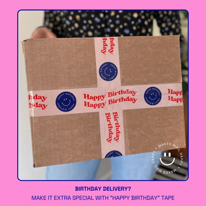 Happy Birthday Smiley Face Shipping Tape