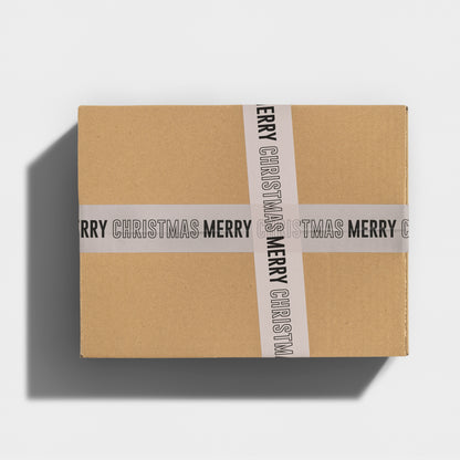 Merry Christmas Shipping Tape - Cream/Black