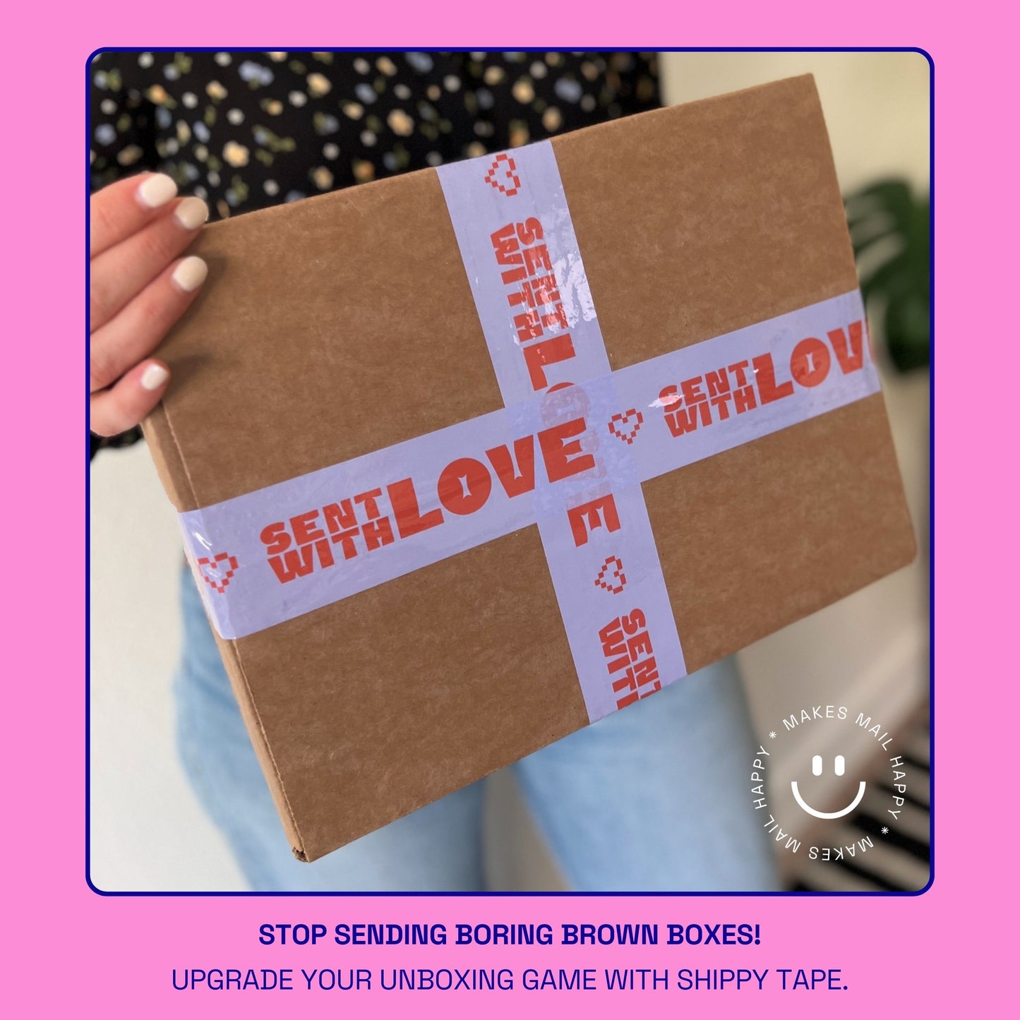 "Sent With Love" Shipping Tape - Purple/Red