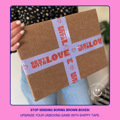 "Sent With Love" Shipping Tape - Purple/Red