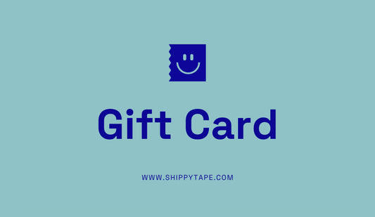 Gift card for printed shipping tape brand Shippy Tape