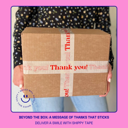 Thank You! Packing and Shipping Tape - Cream/Orange