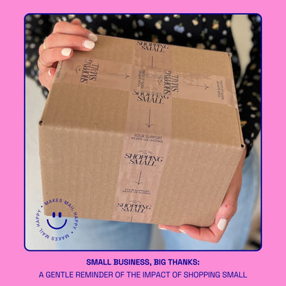 Thank You for Shopping Small Shipping Tape - Blush/Black