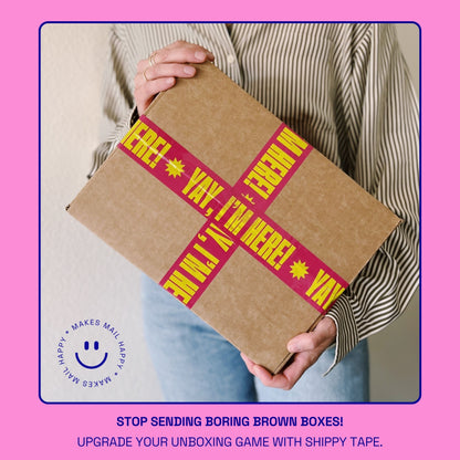 Yay, I'm Here! Shipping Tape - Pink/Yellow