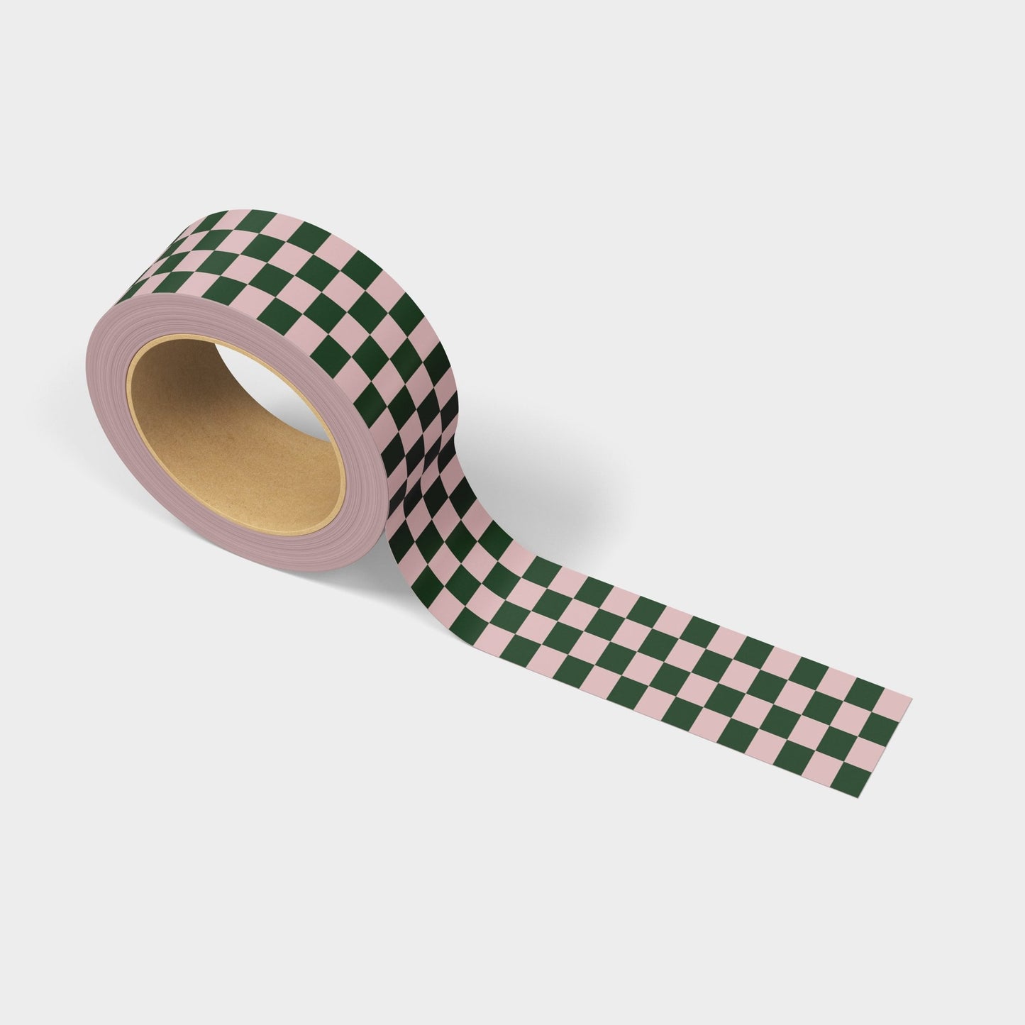 Checkerboard Pattern Shipping Tape - Dark Green/Pink - shippytape