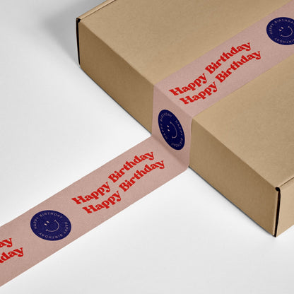 Happy Birthday Smiley Face Shipping Tape - shippytape