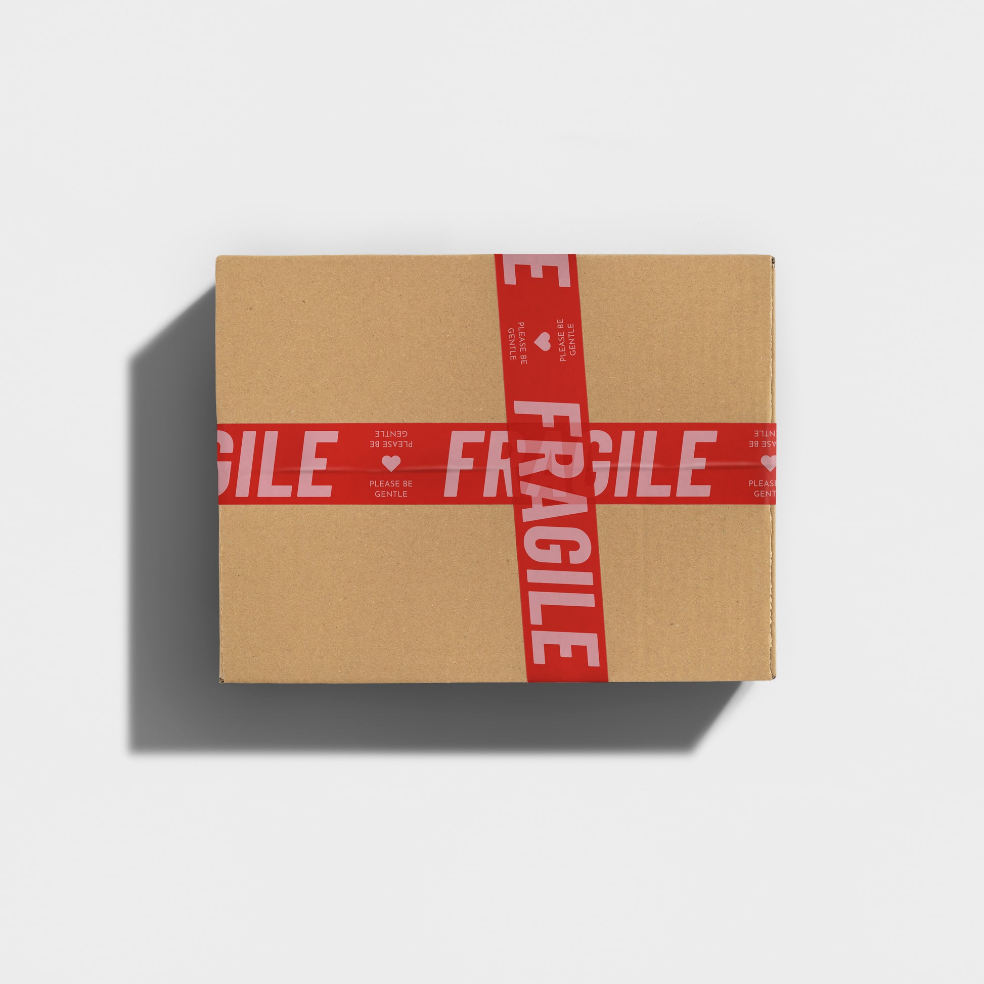 happy tape red fragile cool shipping tape on box