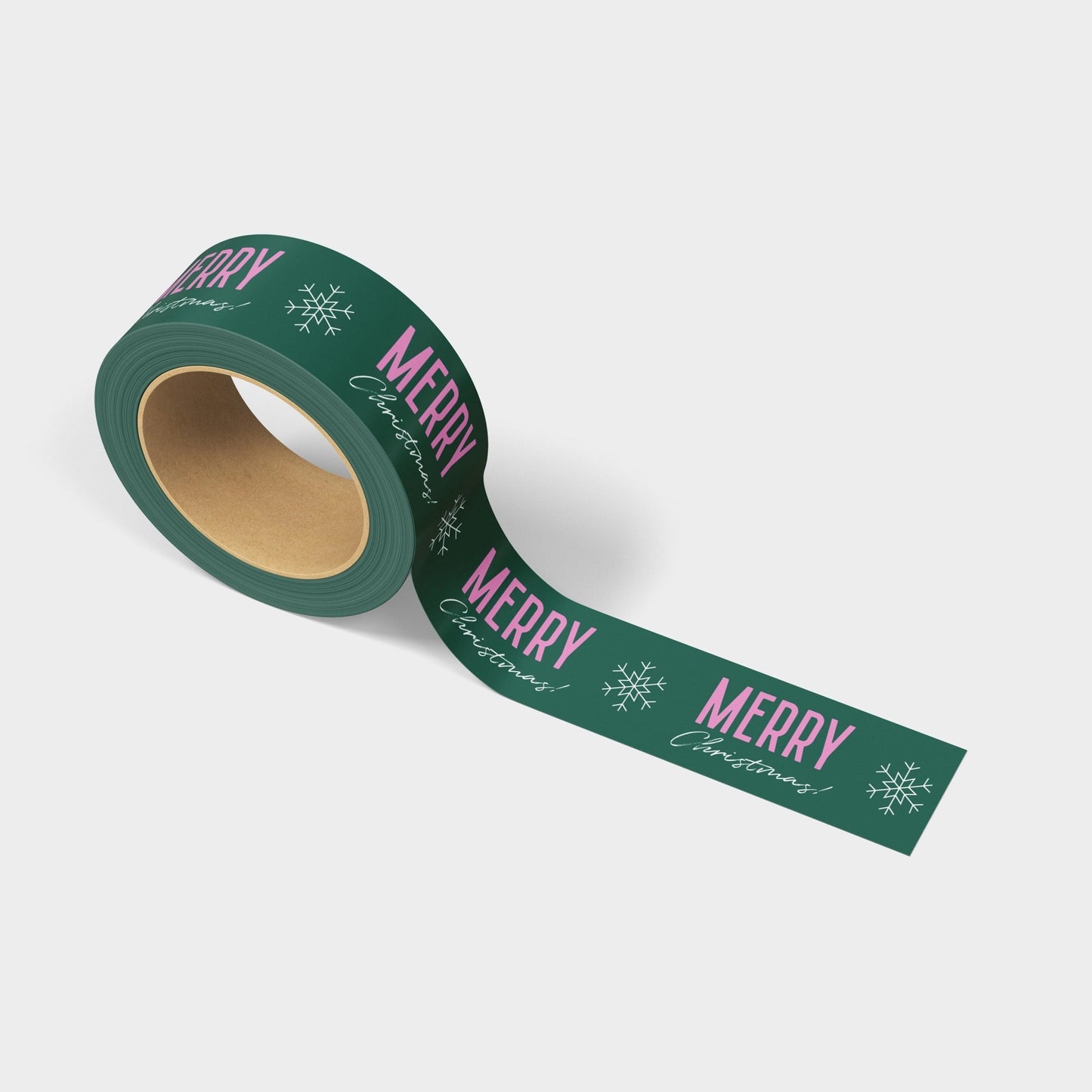 Merry Christmas Shipping Tape - Green/Pink - shippytape