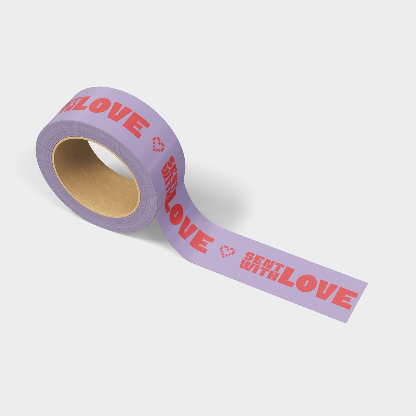 "Sent With Love" Shipping Tape - Purple/Red - shippytape