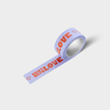 "Sent With Love" Shipping Tape - Purple/Red - shippytape