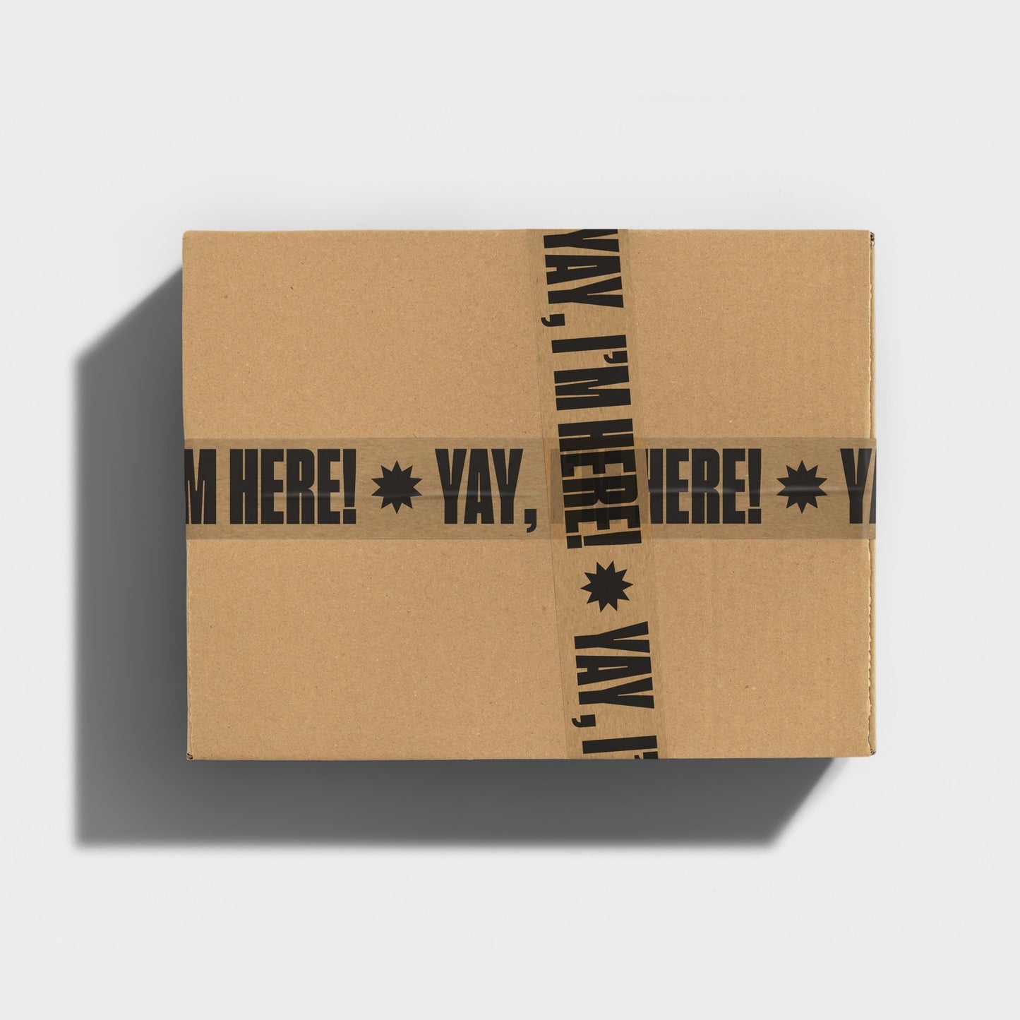 Yay, I'm Here! Shipping Tape - Clear/Black - shippytape