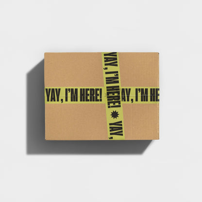 Yay, I'm Here! Shipping Tape - Yellow/Black - shippytape