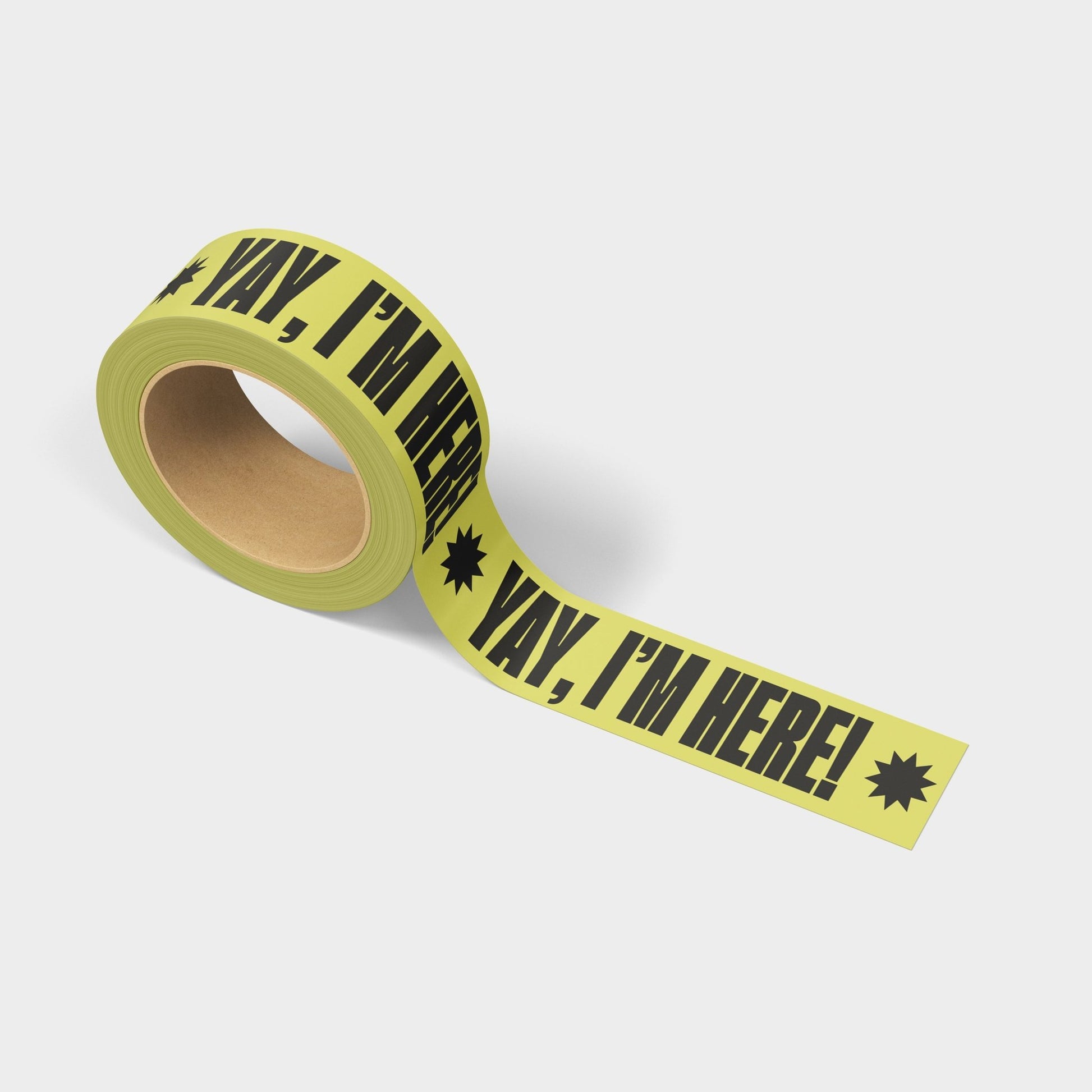 Yay, I'm Here! Shipping Tape - Yellow/Black - shippytape