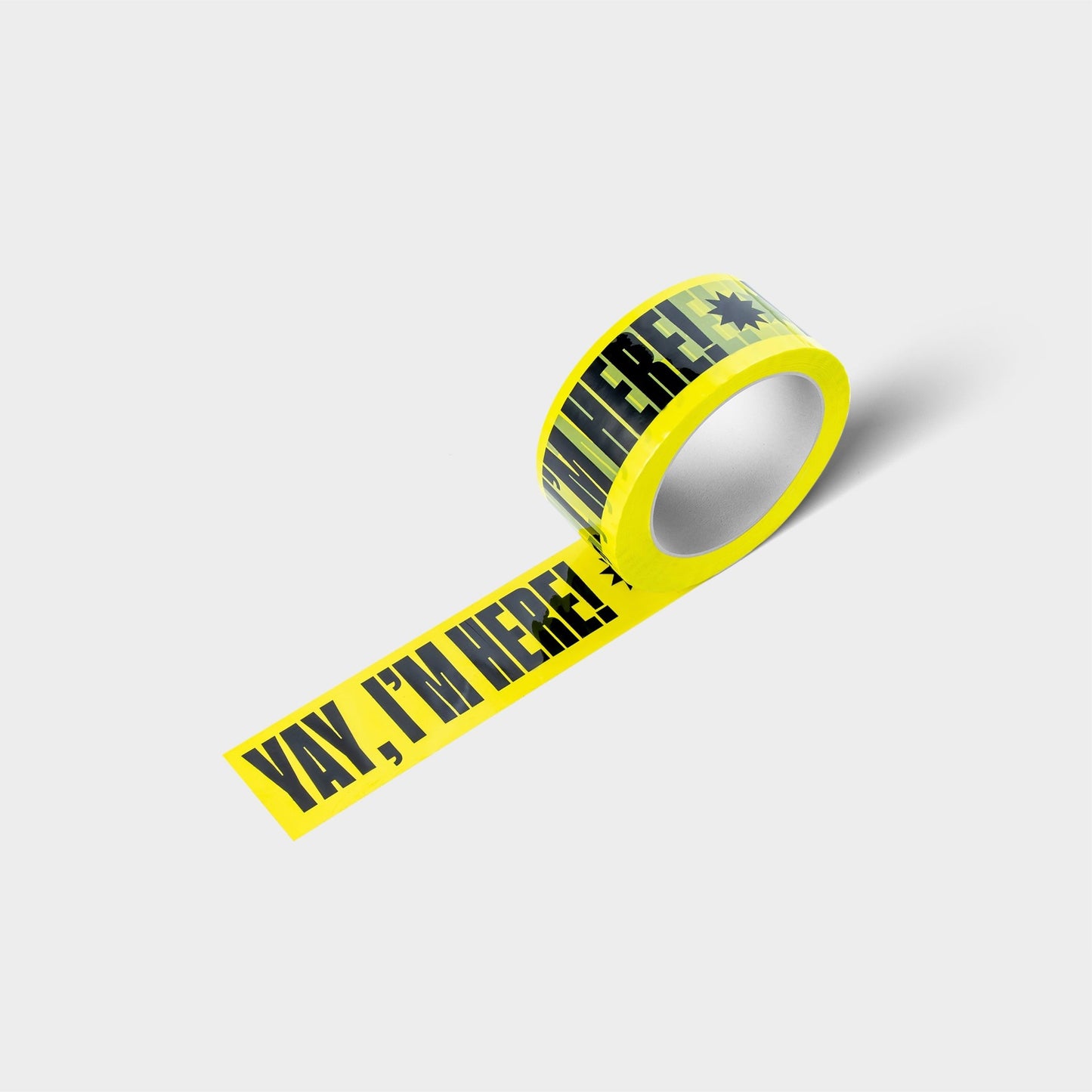 Yay, I'm Here! Shipping Tape - Yellow/Black - shippytape